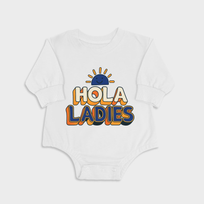 Hola Ladies White long-sleeved triangle baby onesies