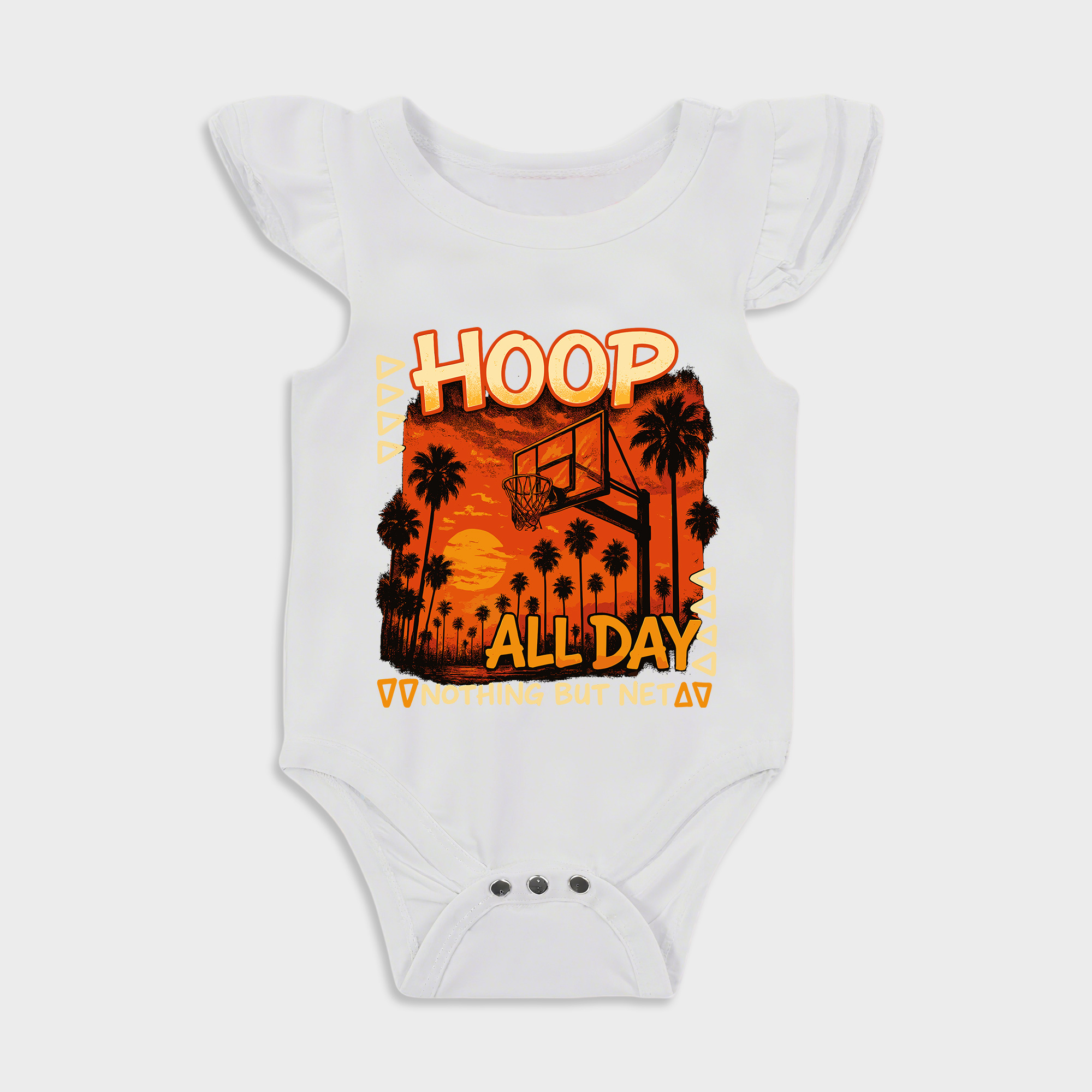 Baby romper - Hoop All Day Ruffled Triangle Romper White