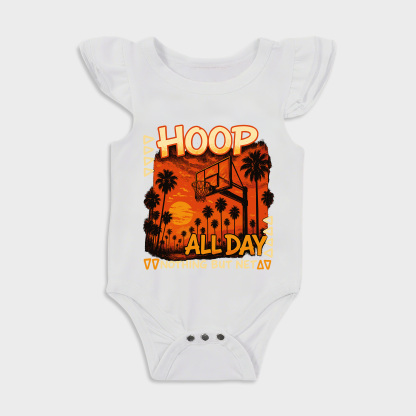 Baby romper - Hoop All Day Ruffled Triangle Romper White