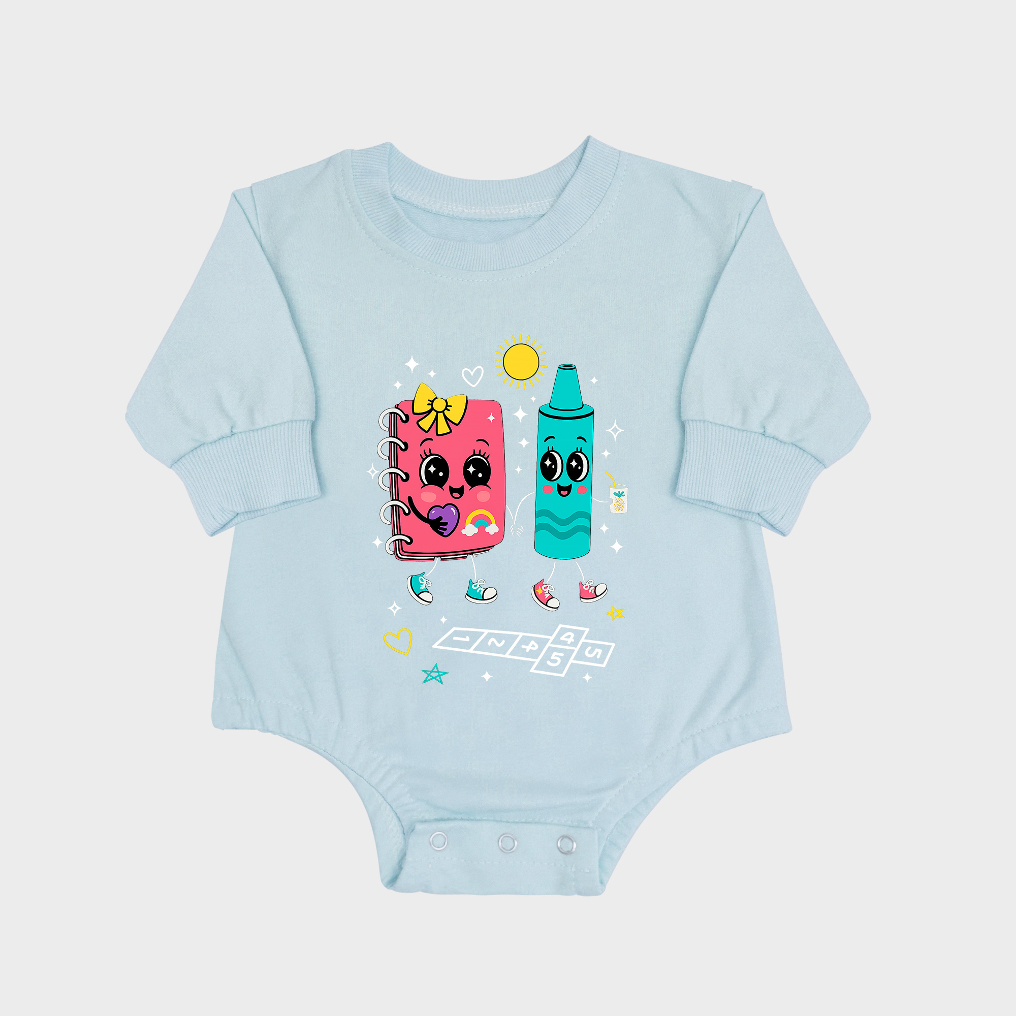 Hopscotch Long-sleeved Triangle Onesies