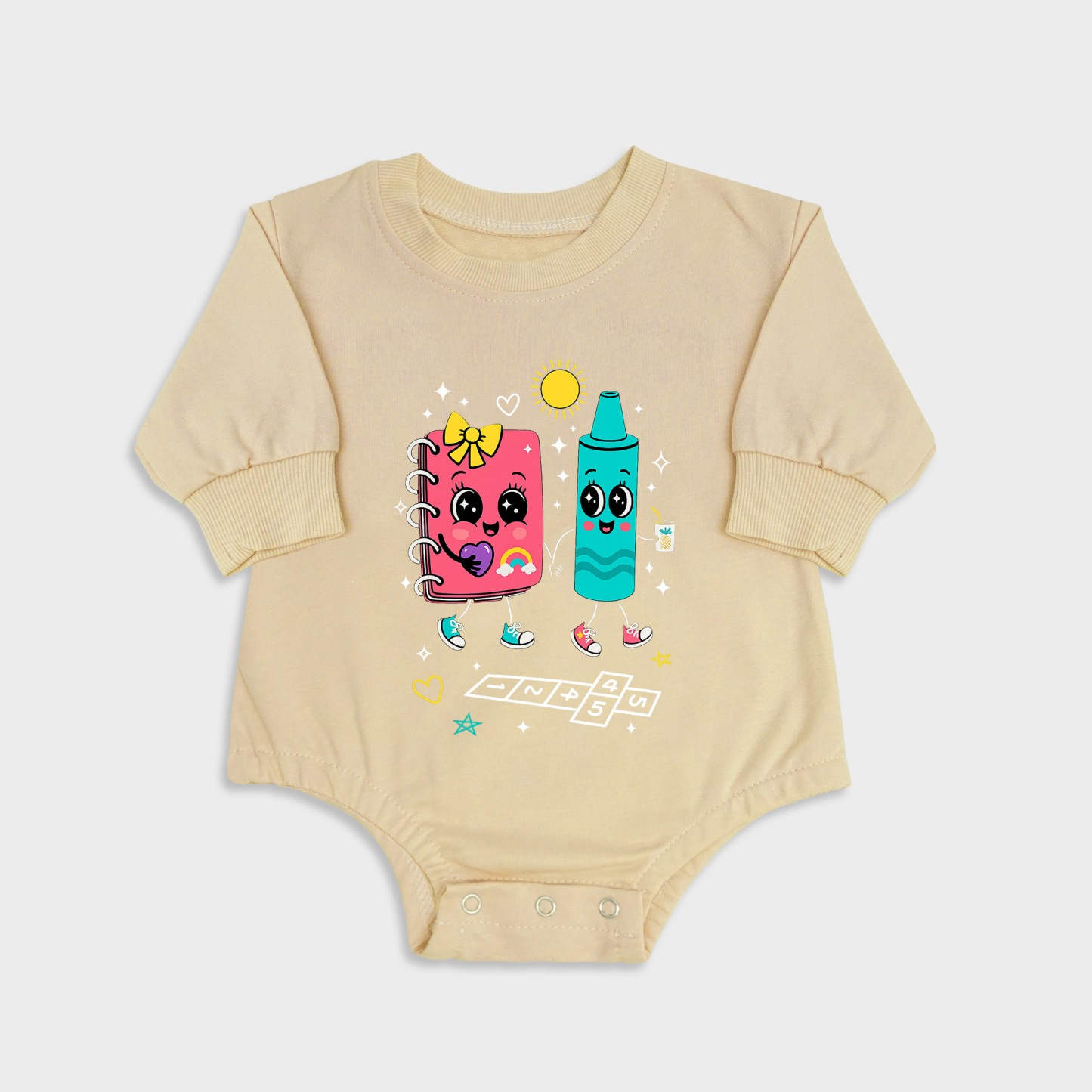 Hopscotch Long-sleeved Triangle Onesies