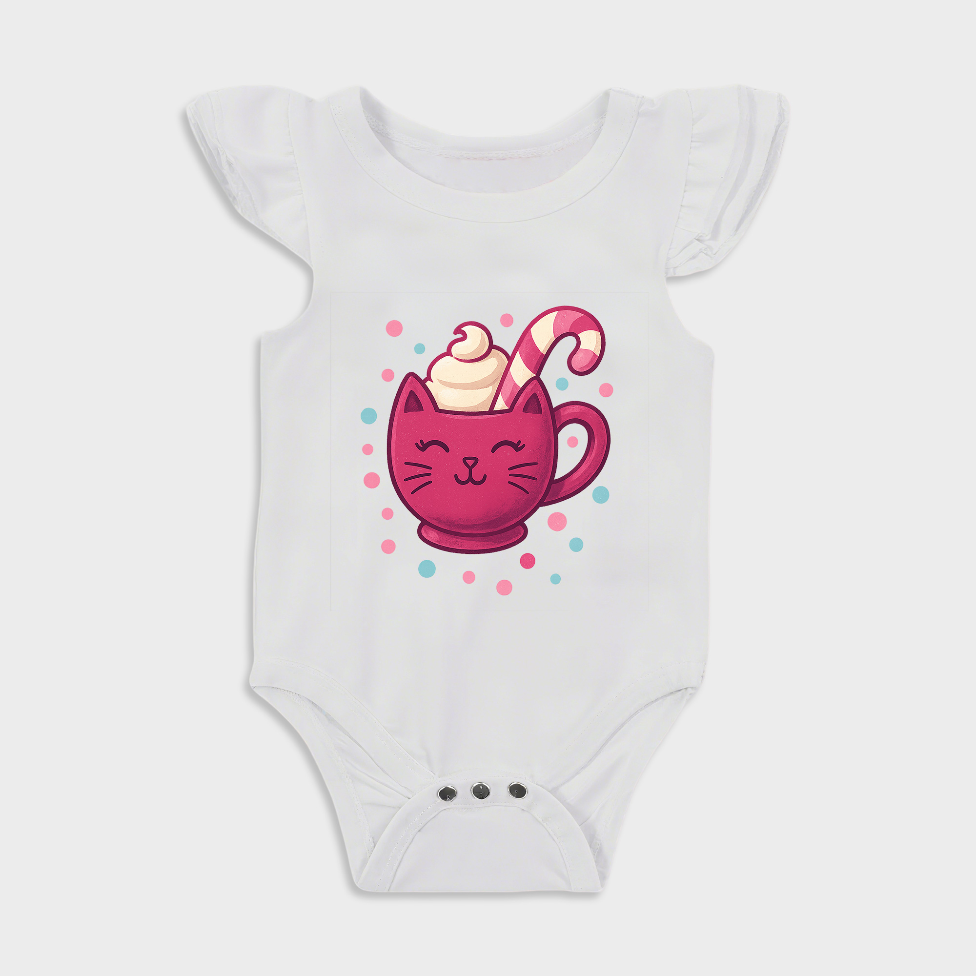 Baby romper with Hot Chocolate design in White