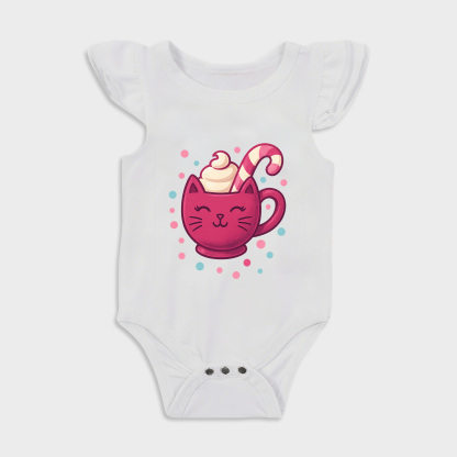 Baby romper with Hot Chocolate design in White