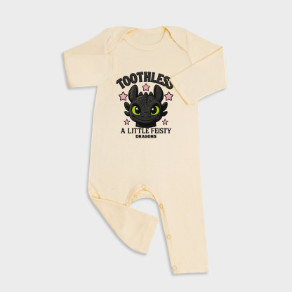 How To Train Your Dragon Toothless Fiesty Long Sleeve &Long Leg Jumpsuit Light Yellow