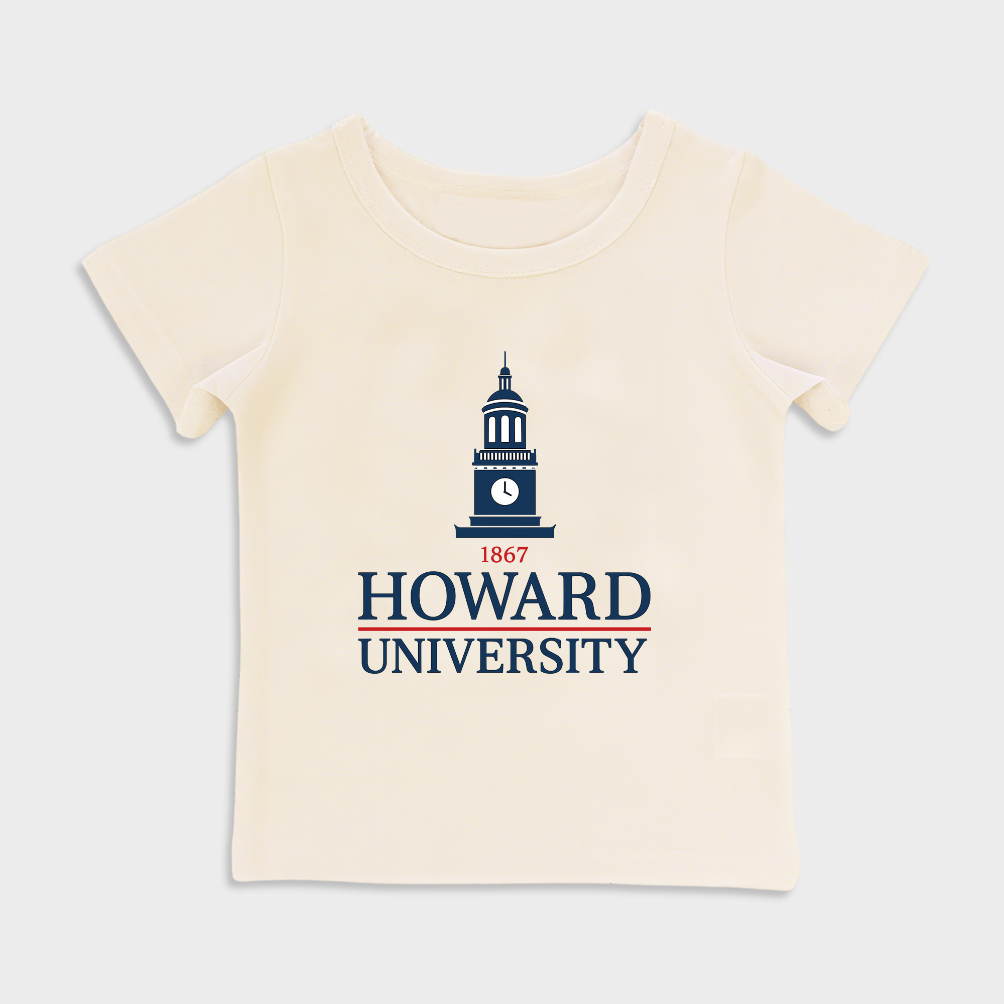 baby shirts howard university kids' t shirt, toddler top beige