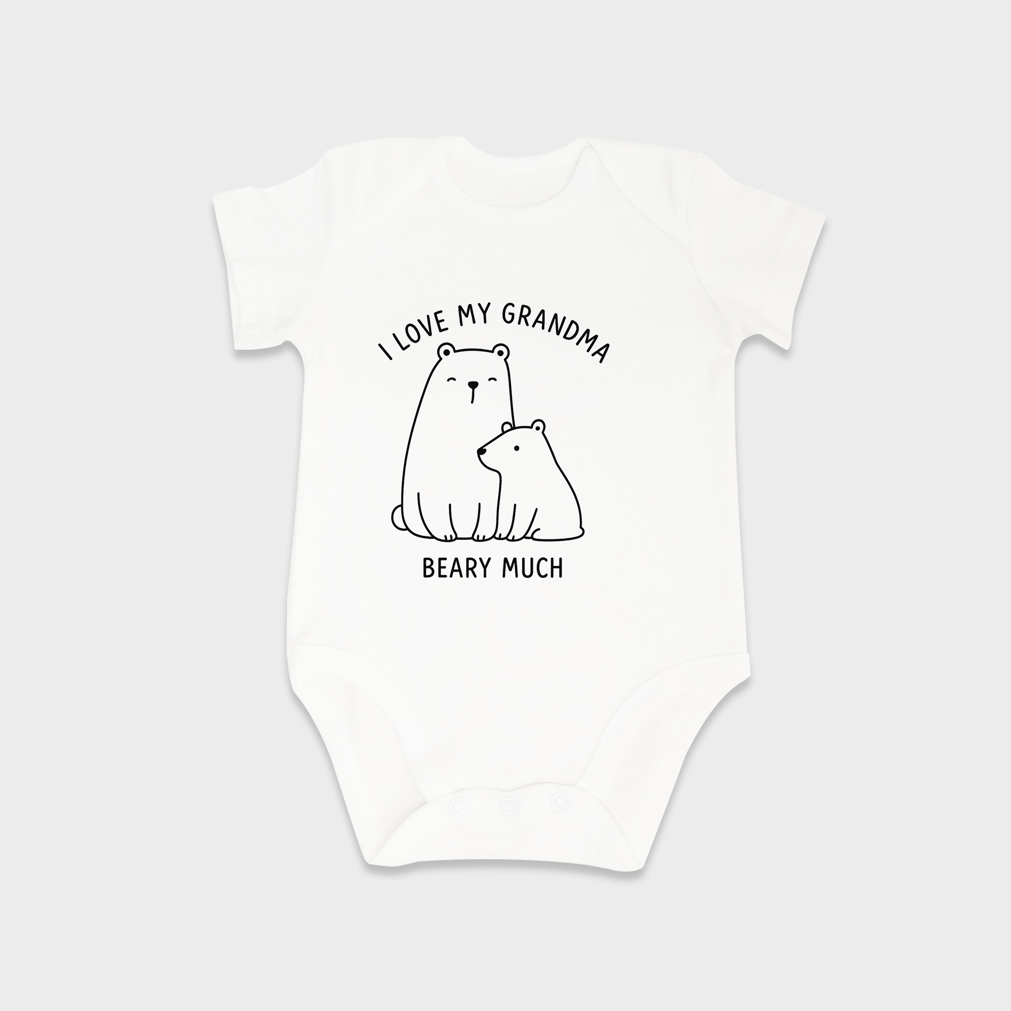 I Love My Grandma baby onesies in White