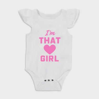 Baby romper with I'm That Girl design in White