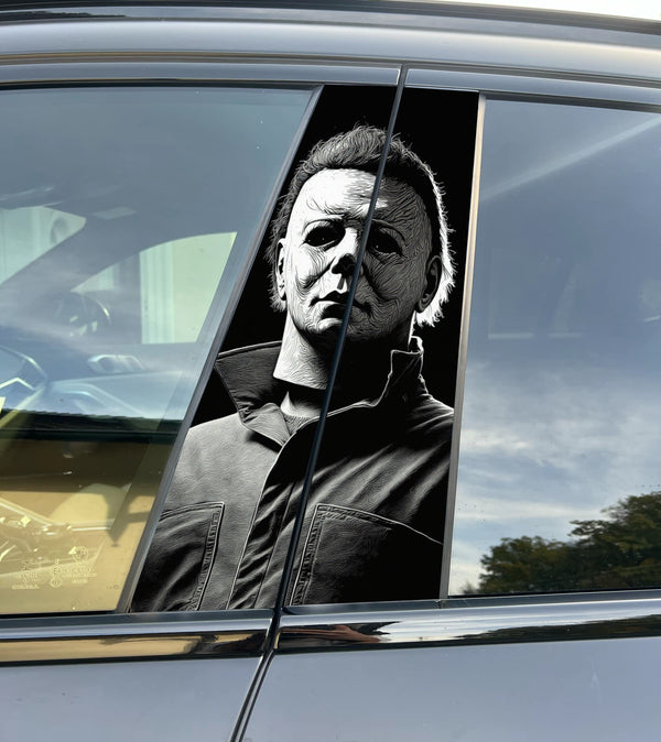 Michael Horror Car Pillar Wrap - Premium Vinyl B-Pillar Decal, Custom Fit