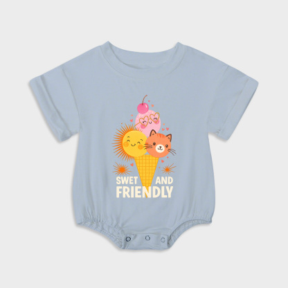 baby onesies - ice cream short-sleeved triangle onesies light steel blue