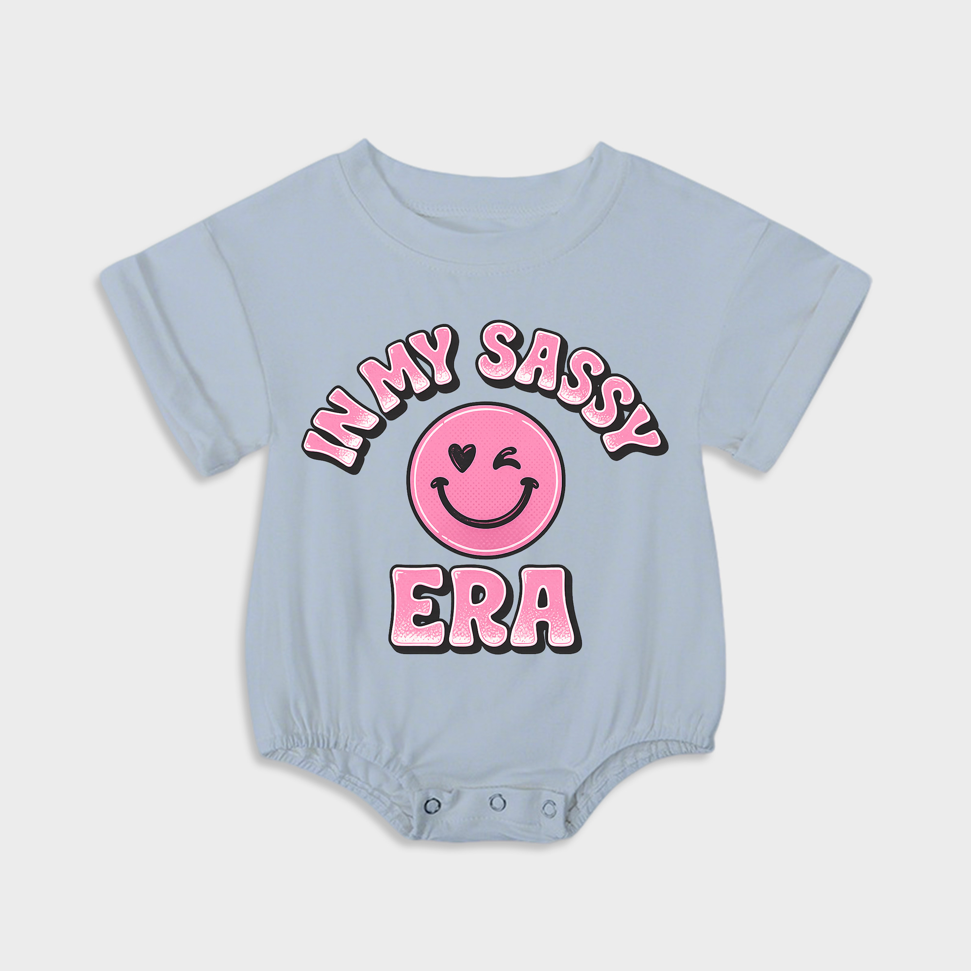 baby onesies - in my sassy era short-sleeved triangle onesies light steel blue