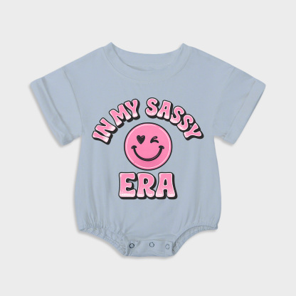 baby onesies - in my sassy era short-sleeved triangle onesies light steel blue