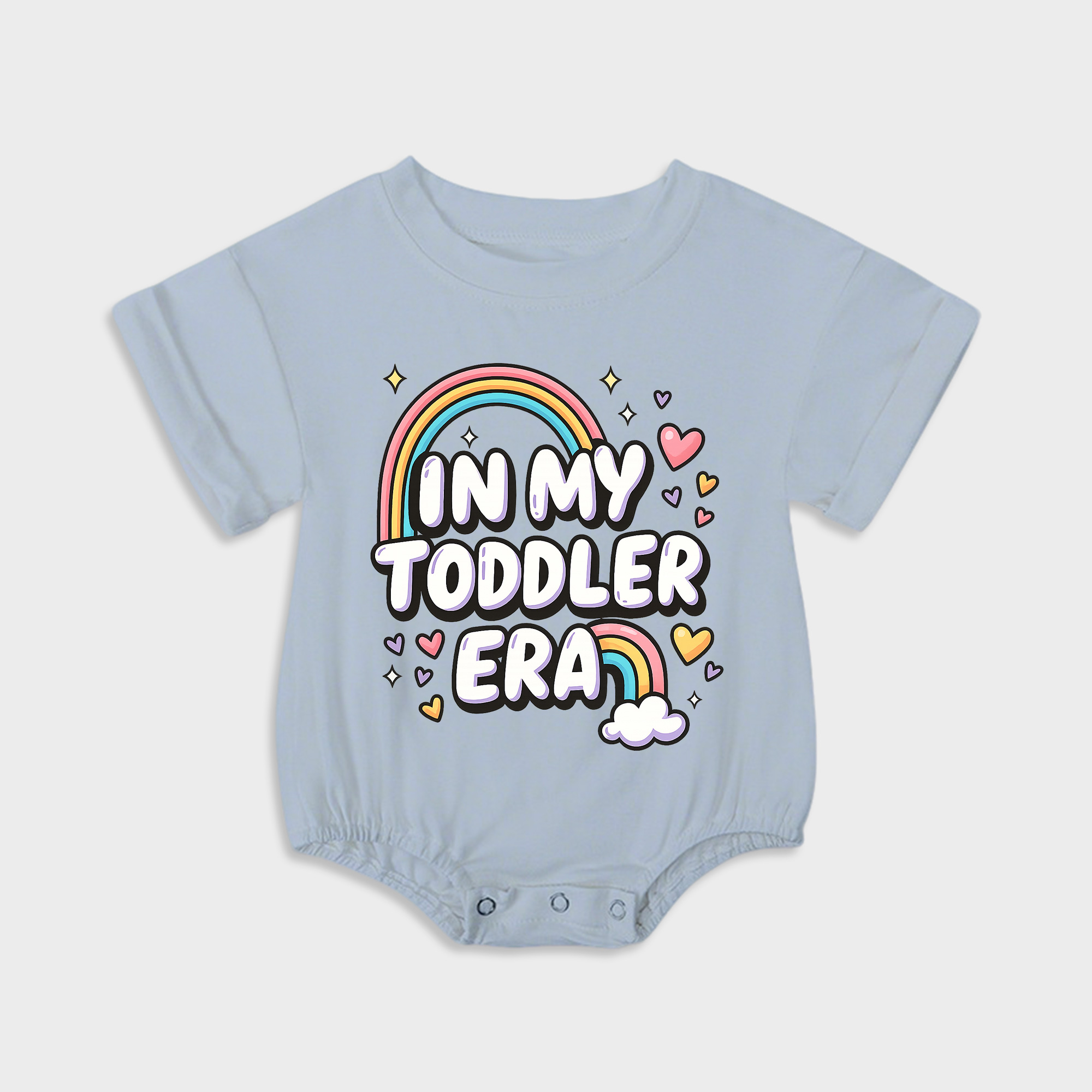 baby onesies - in my toddler era short-sleeved triangle onesies light steel blue