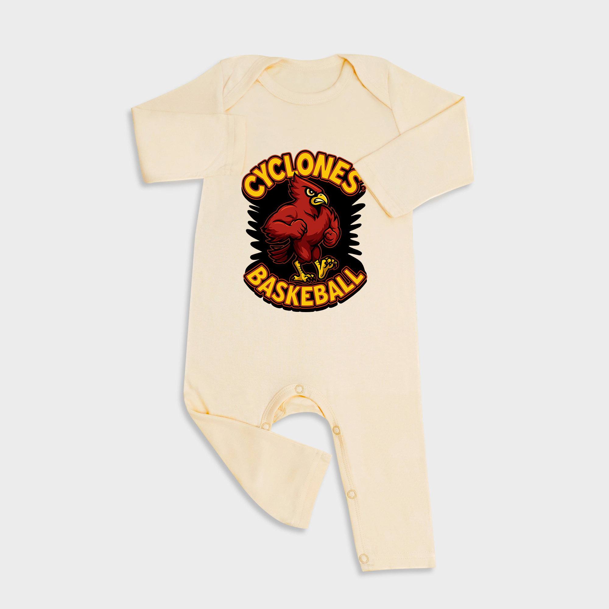 Iowa State Cyclones Basketball Long Sleeve &Long Leg Jumpsuit Light Yellow