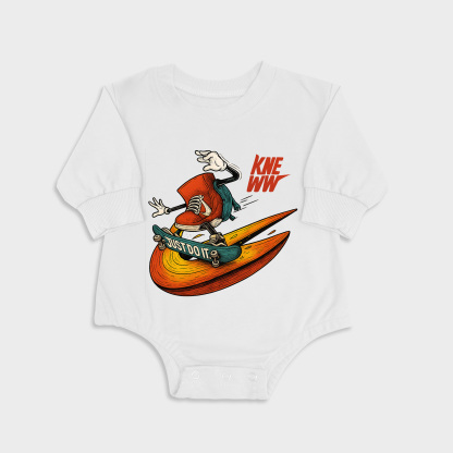 Just Do It White long-sleeved triangle baby onesies