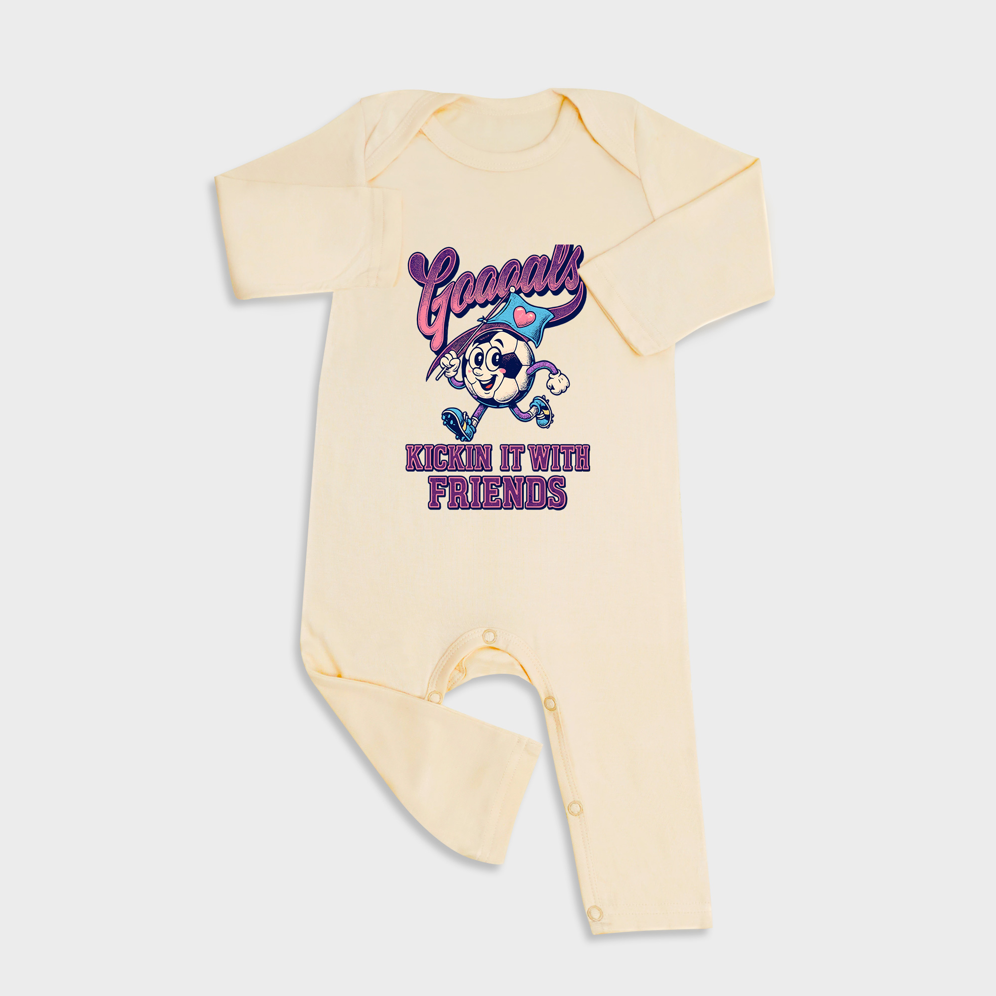 Kickin It With Friends Long Sleeve &Long Leg Jumpsuit Light Yellow