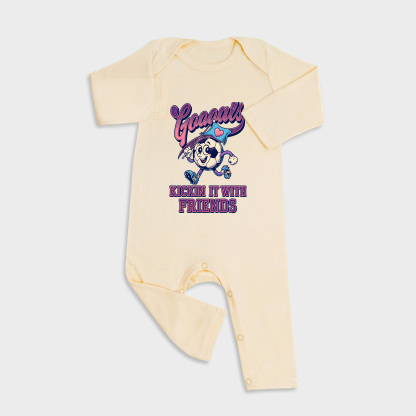 Kickin It With Friends Long Sleeve &Long Leg Jumpsuit Light Yellow