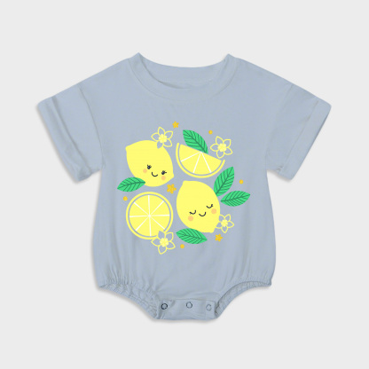 baby onesies - lemon short-sleeved triangle onesies light steel blue