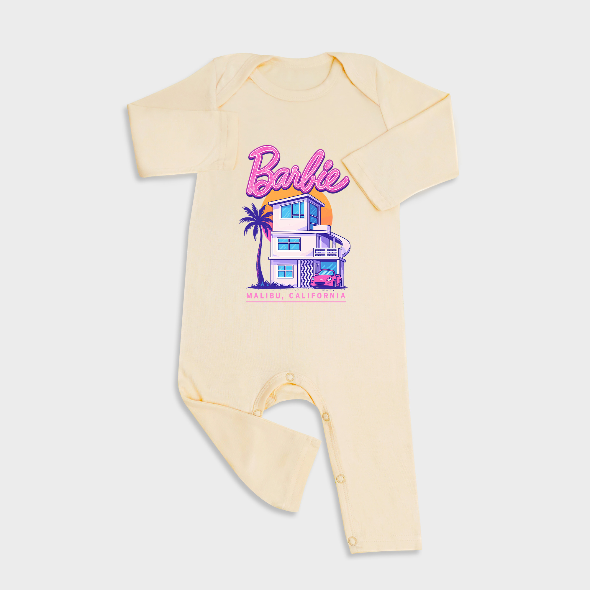 Light Grey Heather Long Sleeve &Long Leg Jumpsuit Light Yellow