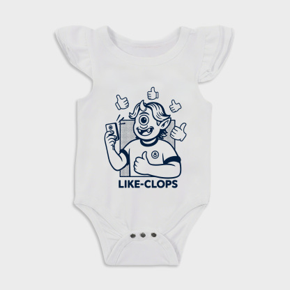 Baby romper - Like Clops-Ruffled Triangle Romper White