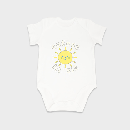 Lil Sis Flutter baby onesies in White