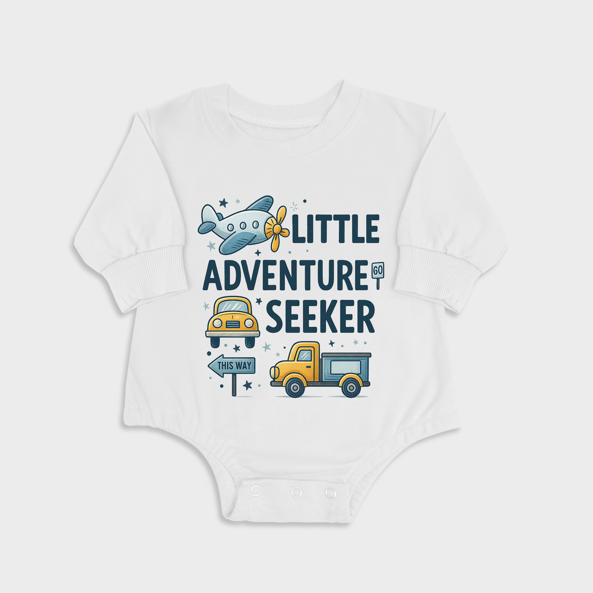 Little Adventure Seeker White long-sleeved triangle baby onesies