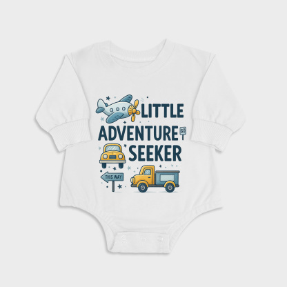 Little Adventure Seeker White long-sleeved triangle baby onesies