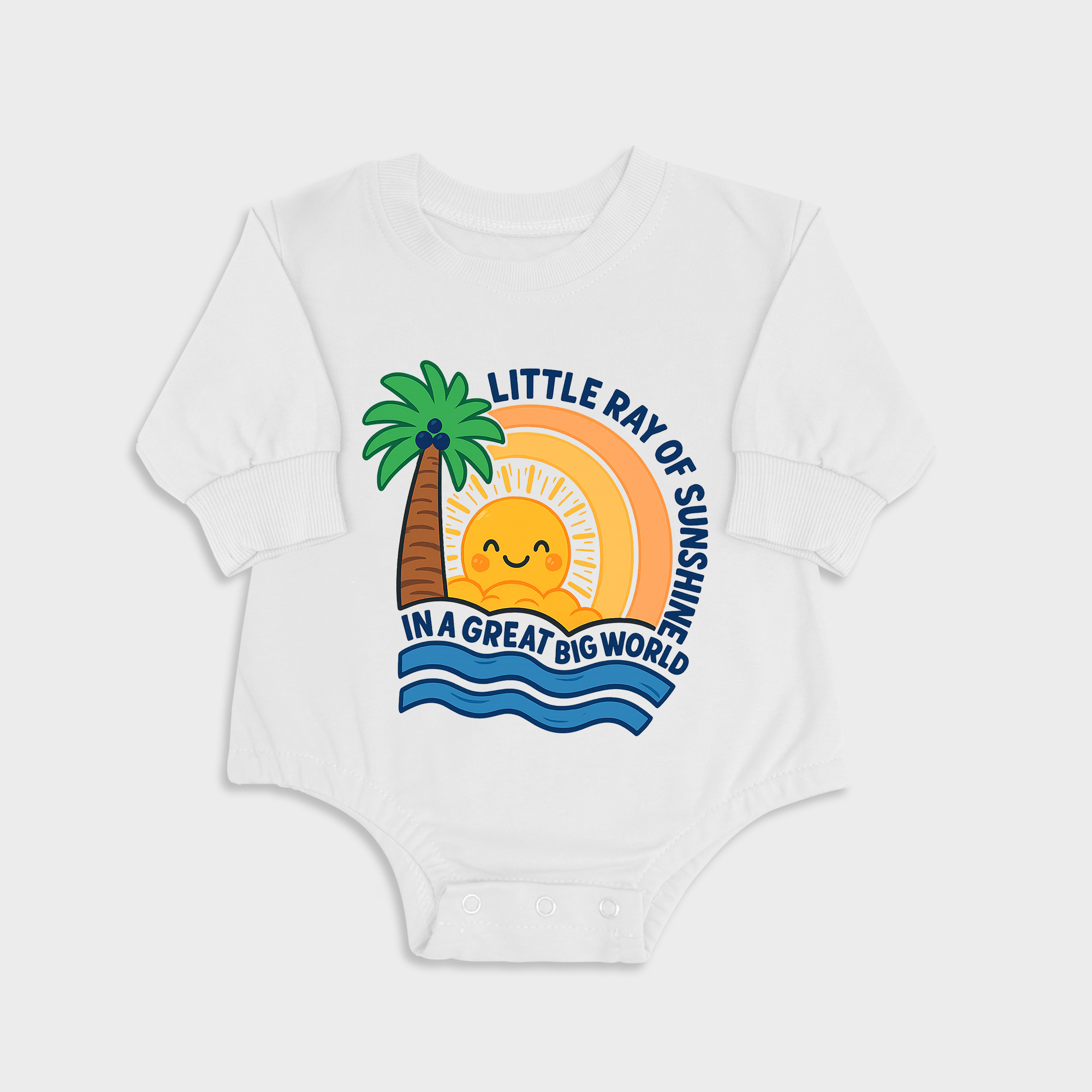 Little Ray Of Sunshine White long-sleeved triangle baby onesies