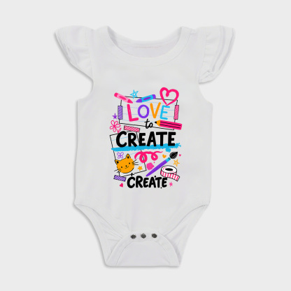 Love to Create Ruffled Triangle Onesies in White Baby onesies