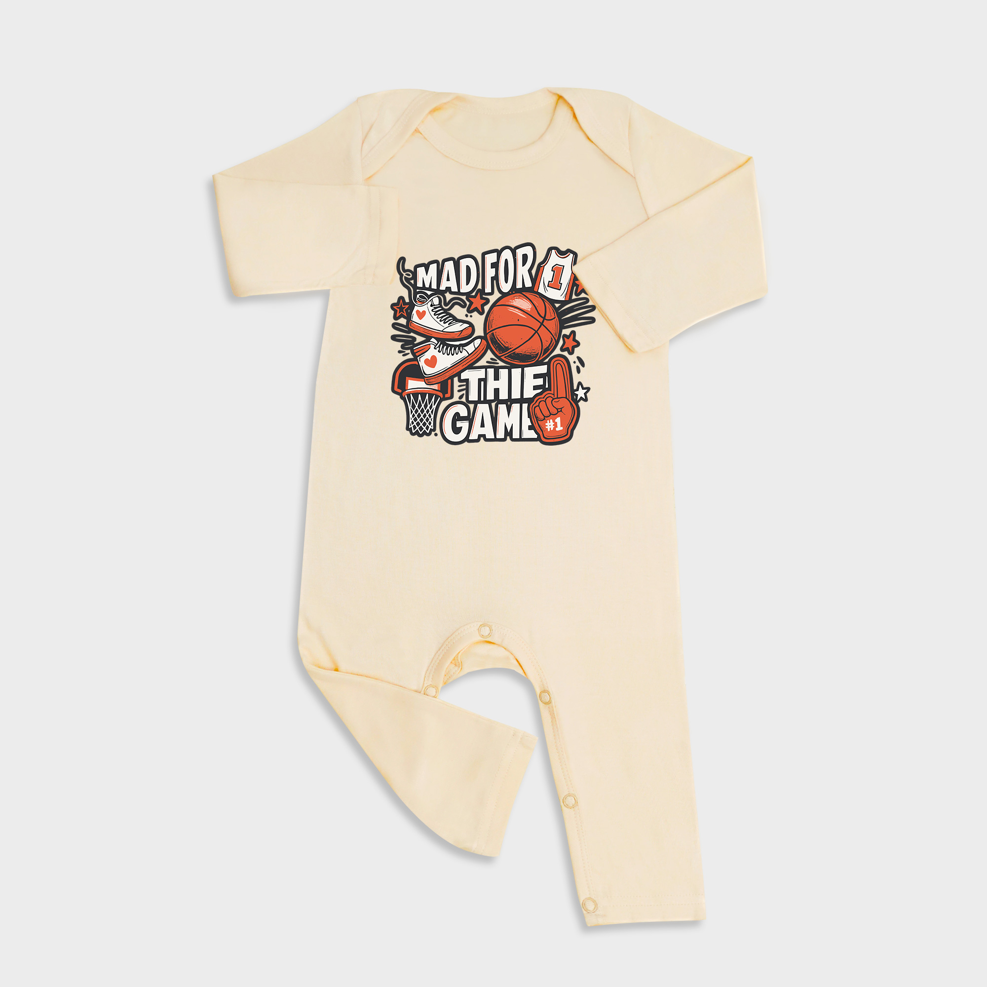 Mad For The Game Long Sleeve &Long Leg Jumpsuit Light Yellow