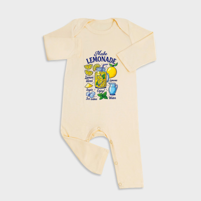 Made Lemonade Long Sleeve &Long Leg Jumpsuit Light Yellow