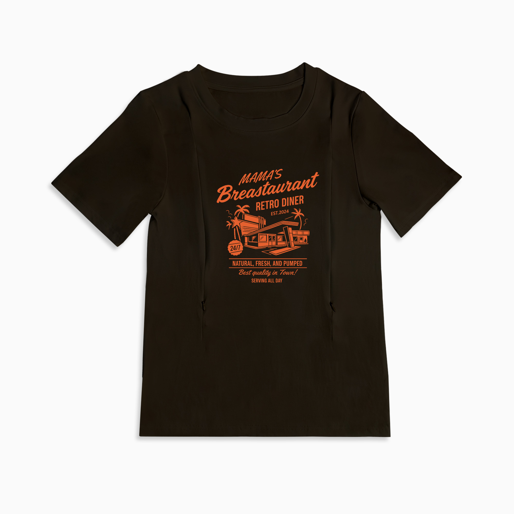 Mama's Breastaurant Mom Breastfeeding Nursing T Shirt