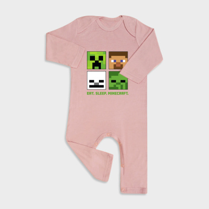 Minecraft Baby Full Length Snap Rompers