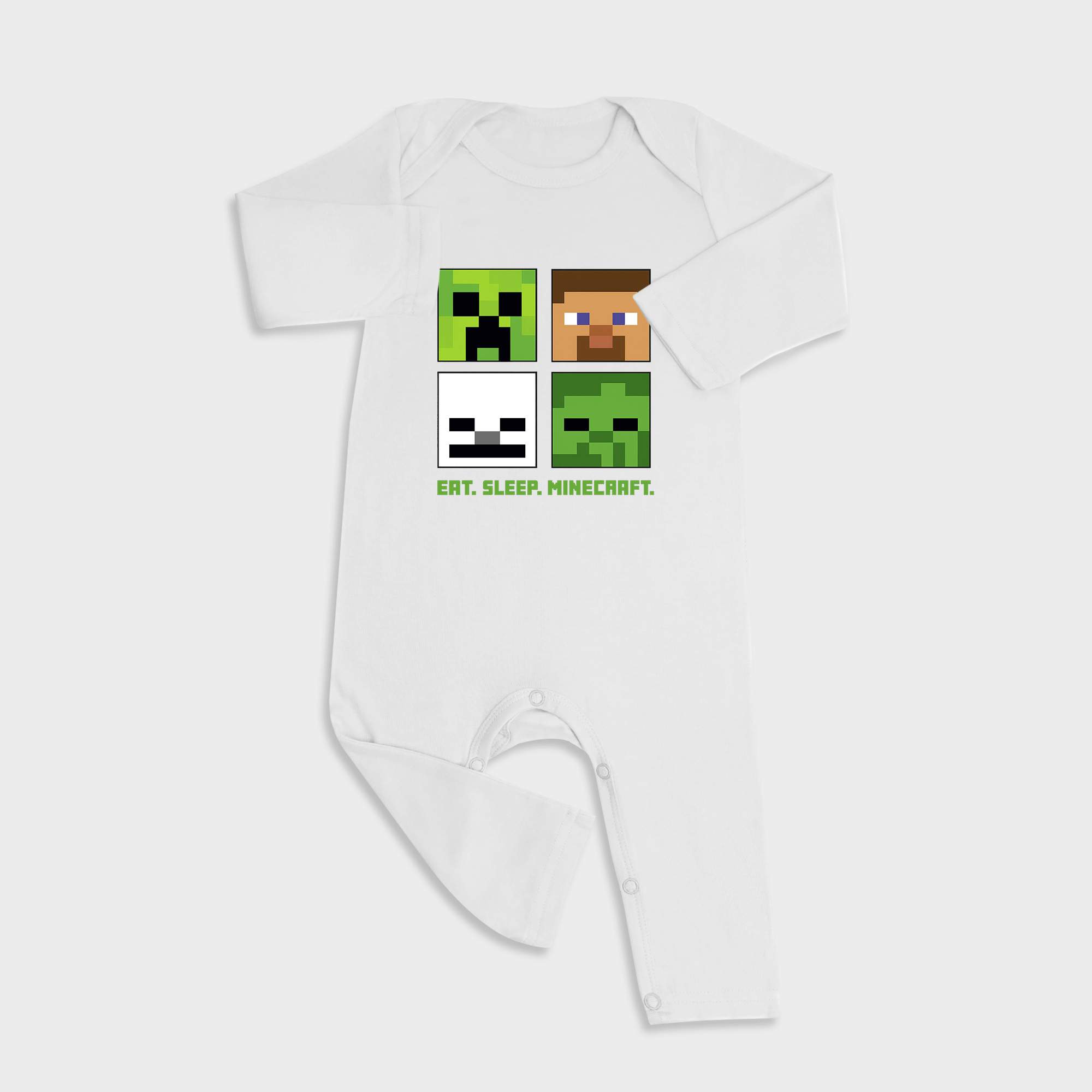 Minecraft Baby Full Length Snap Rompers