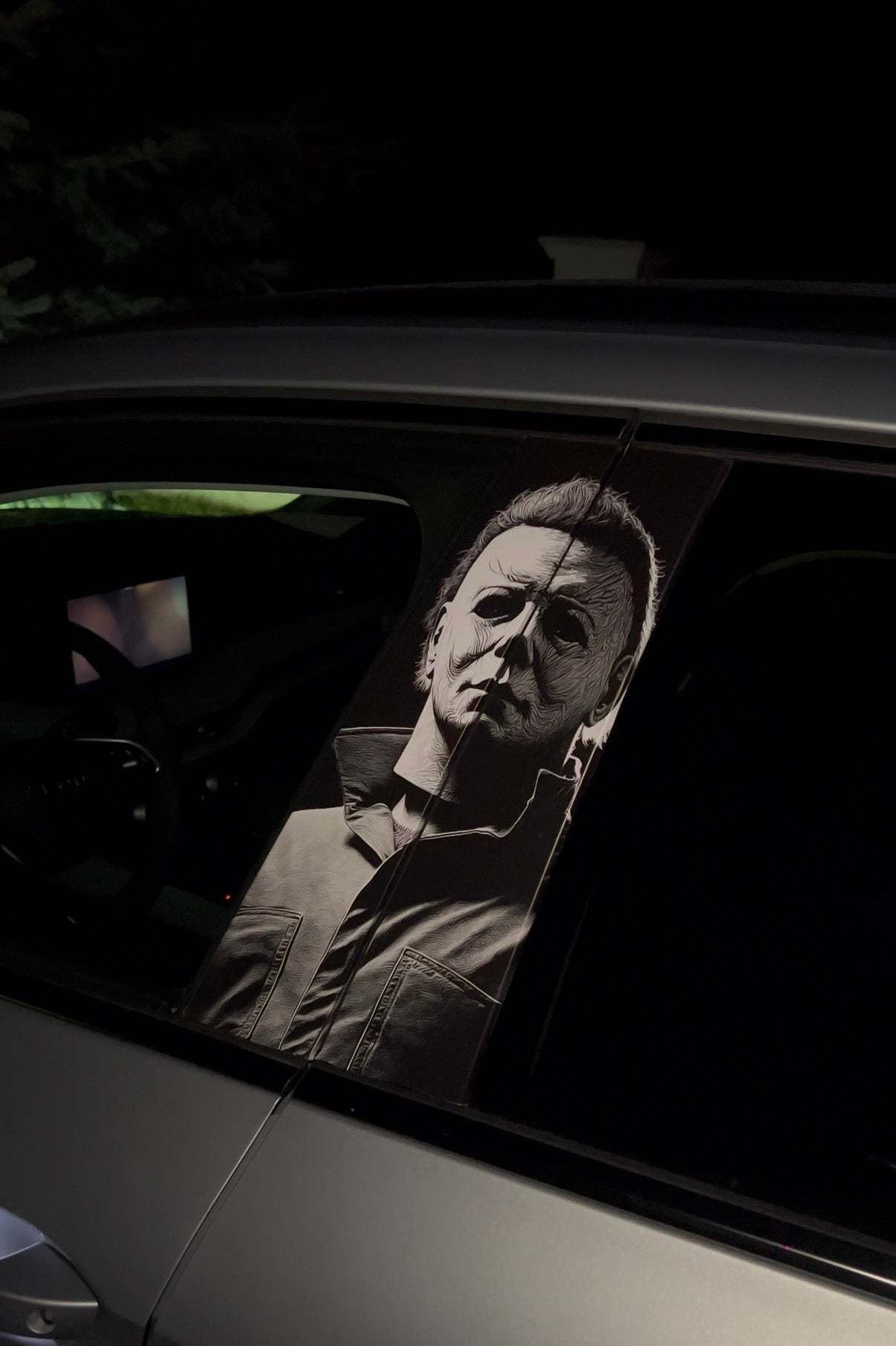 Michael Horror Car Pillar Wrap - Premium Vinyl B-Pillar Decal, Custom Fit