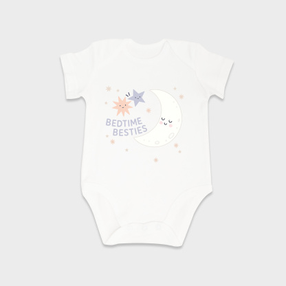 Moon baby onesies in White