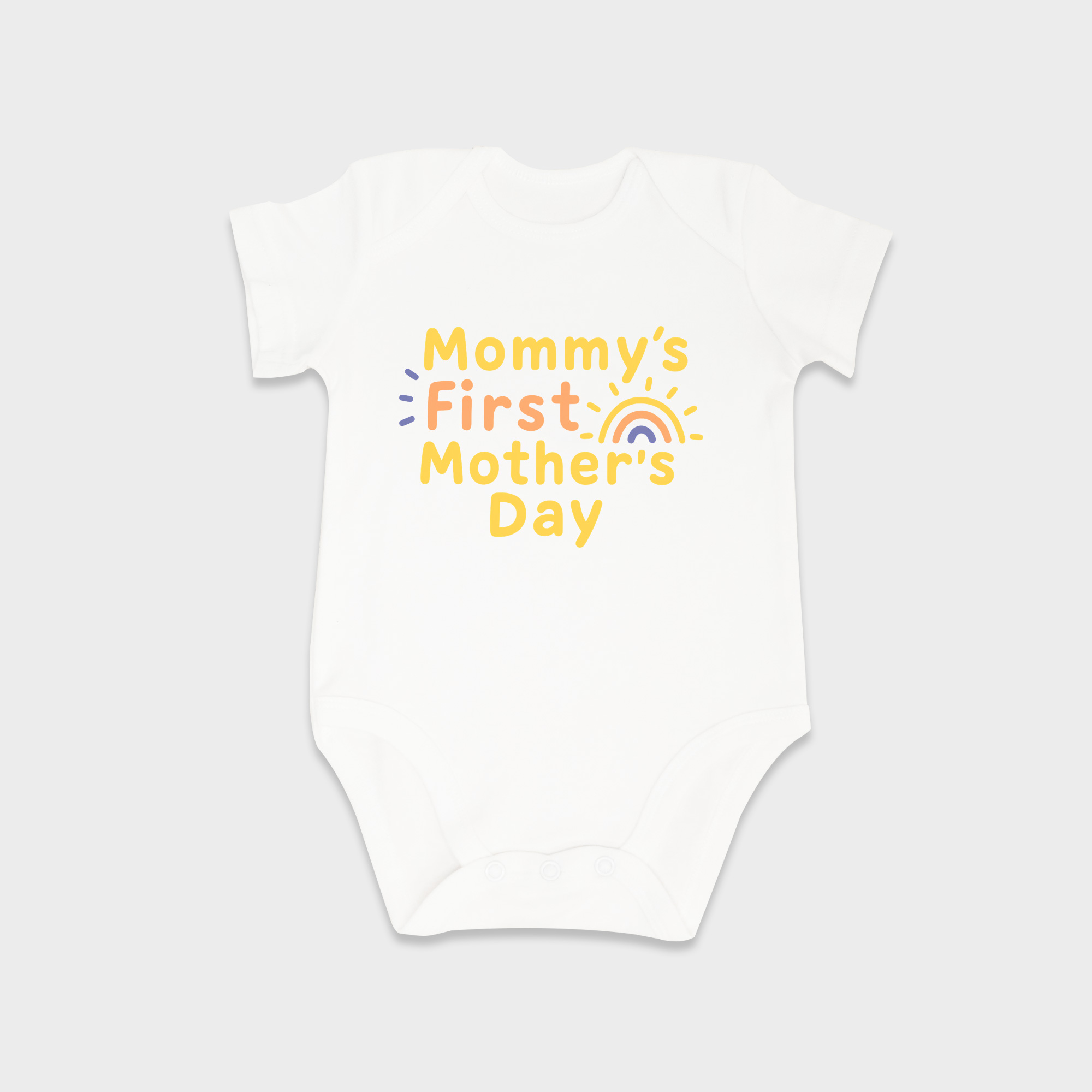 Mother's Day baby onesies in White