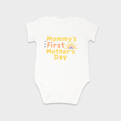 Mother's Day baby onesies in White