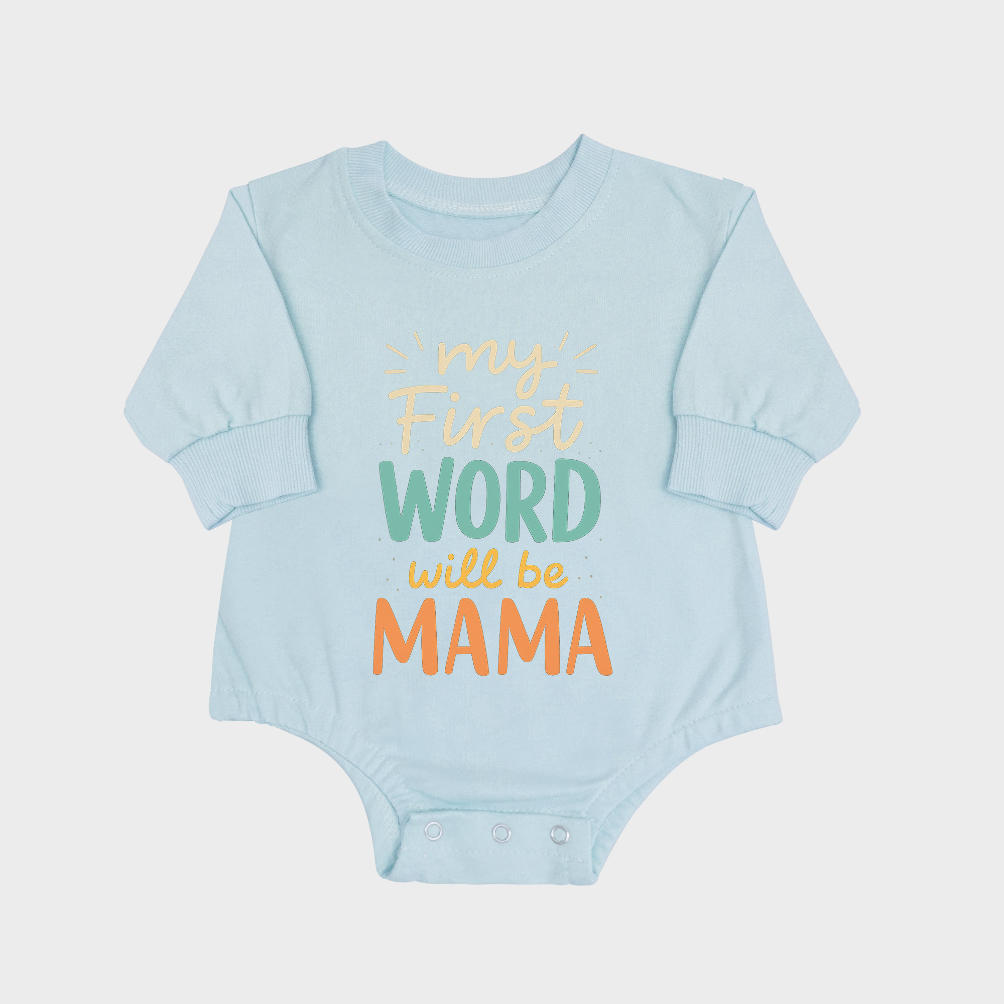 My First Word Will Be Mama Long-sleeved Triangle Onesies