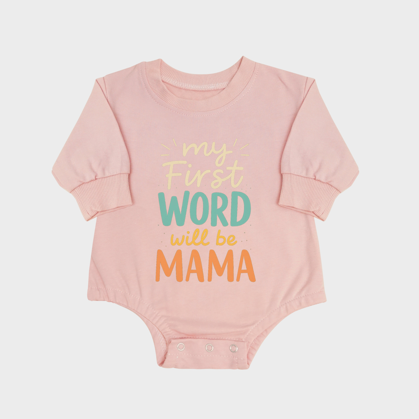 My First Word Will Be Mama Long-sleeved Triangle Onesies