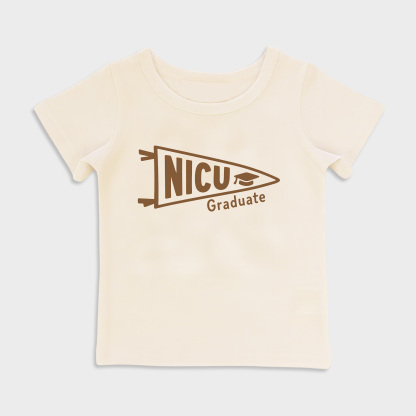 baby shirts nicu graduate kids' t shirt, toddler top beige