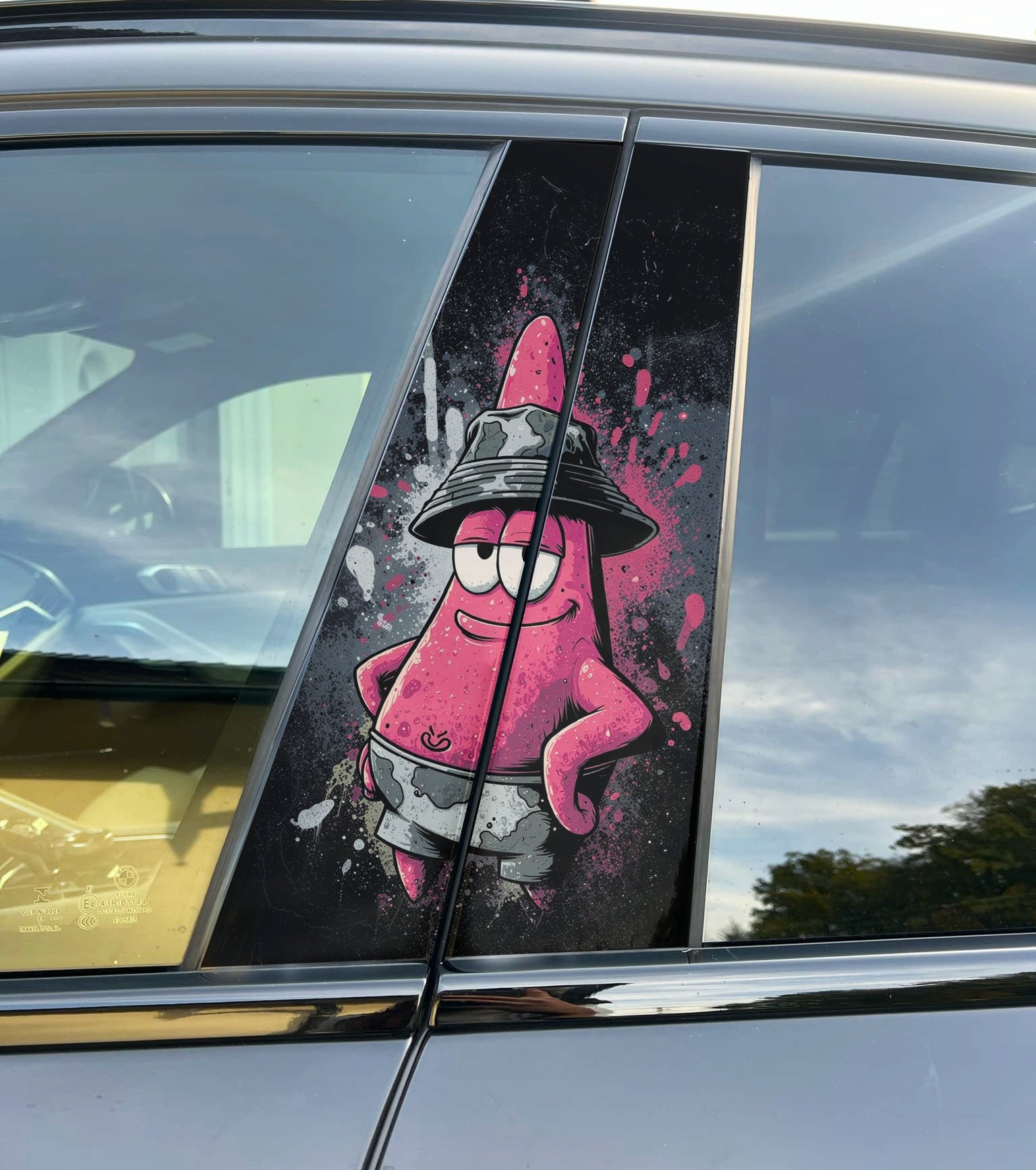 Patrick Star Car Pillar Wrap Premium Vinyl Pillar Decal Universal Fit