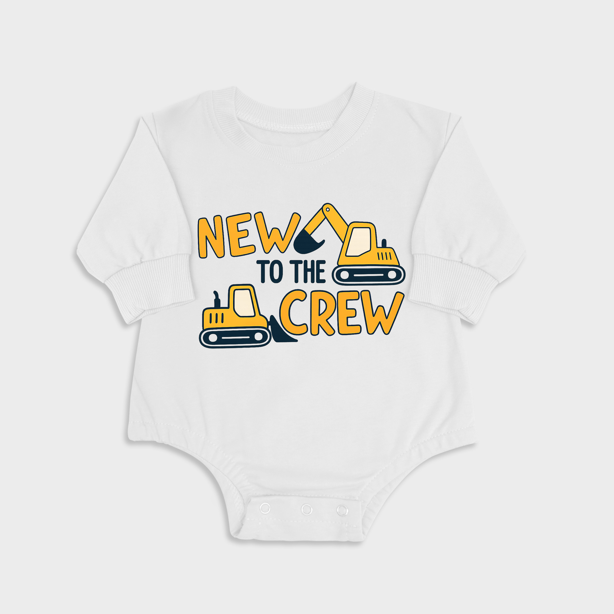 New To The Crew White long-sleeved triangle baby onesies