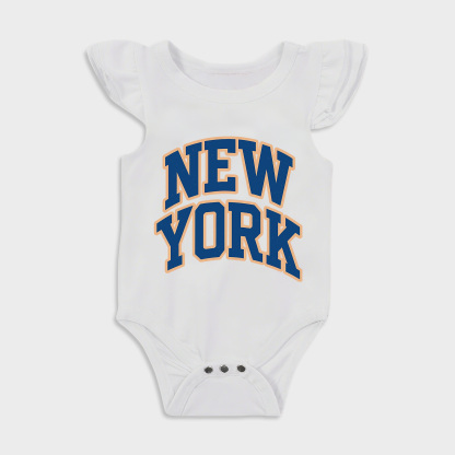 Baby romper - New York Ruffled Triangle Romper White