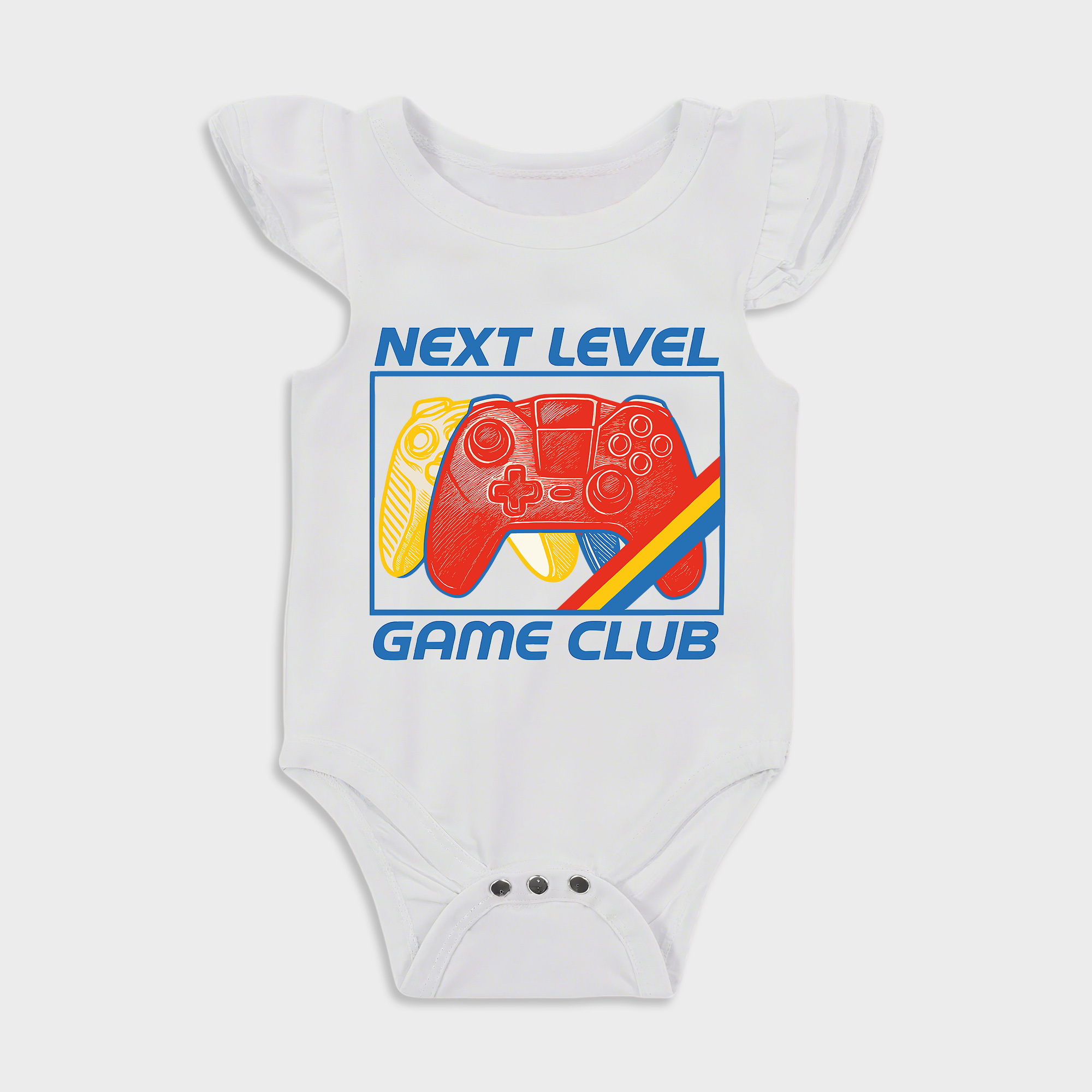 Baby romper - Next Lvevl Game Club Ruffled Triangle Romper White