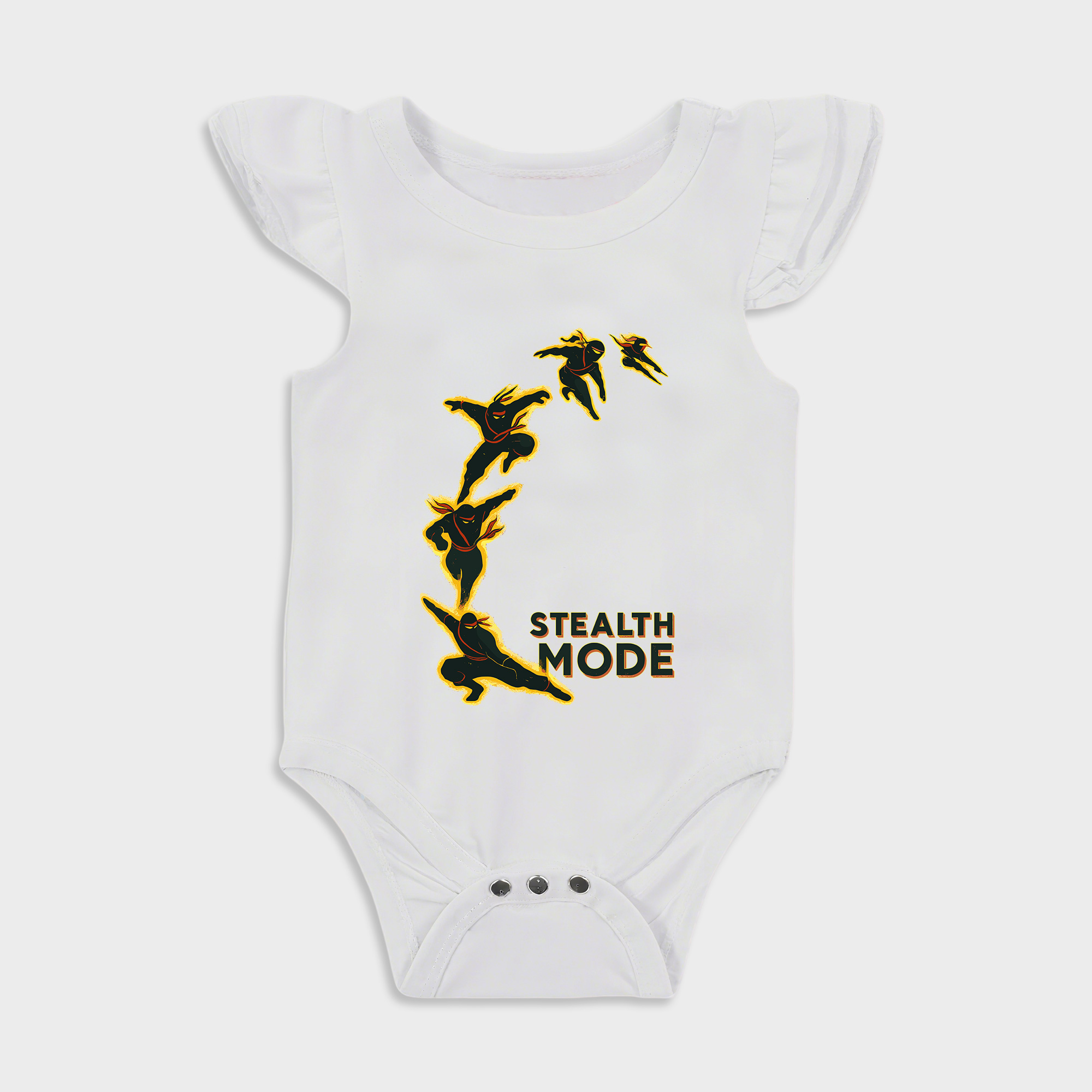 Baby romper - Ninja Ruffled Triangle Romper White