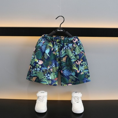 2pcs Toddler Boys Hawaiian Shirt & Shorts