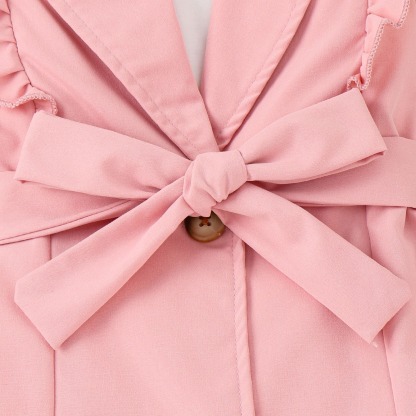 [Copy]2pcs Toddler Girls Puff-Sleeve Dress With Denim Jumper