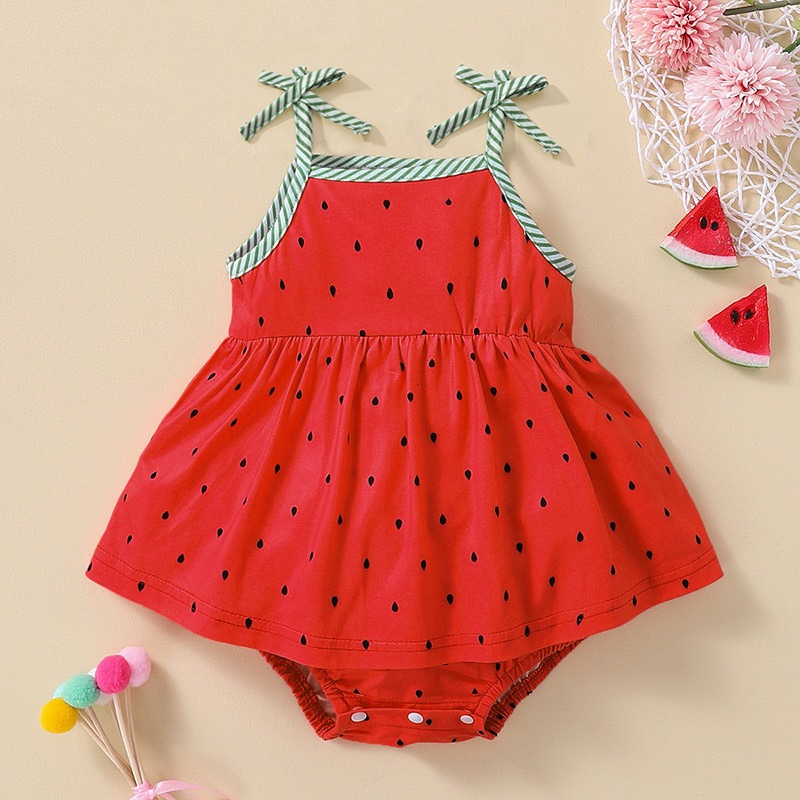 Baby Girls Adorable Watermelon Print Onesies
