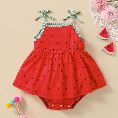 Baby Girls Adorable Watermelon Print Onesies