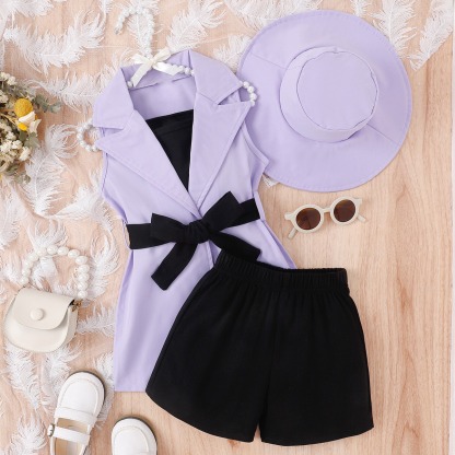 4pcs Toddler Girls Princess-style Coordinated Set